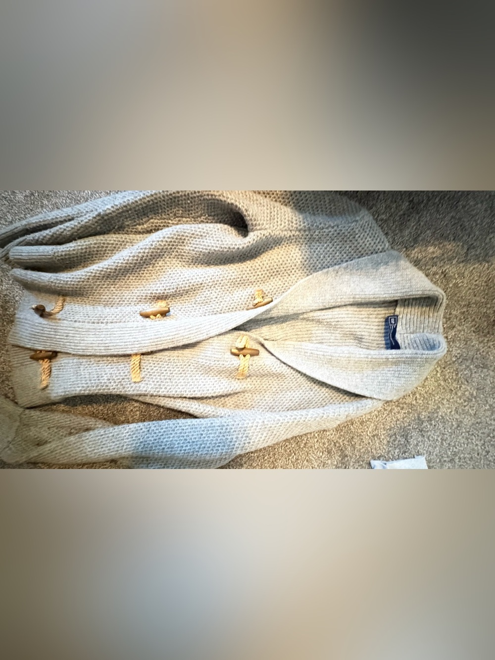 GAP Light Gray Knit Toggle-Front Cardigan